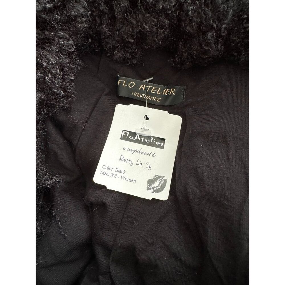 Nwt Flo Atelier Fuzzy Open Front Black Jacket Siz… - image 5